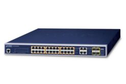 Switch IPv6/IPv4 24x10/100/100 0TX PoE+ 650W, 4xCombo/SFP,19