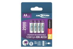 ANSMANN Accu lithium AA, 4 pièces, rechargeables Type-C, 1,5 V