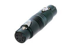 Adaptateur 5 poles XLR femelle-XLR femelle noir contacts or