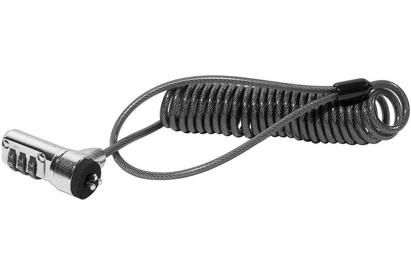 Antivol PC portable à code et câble spirale extensible 1,8M