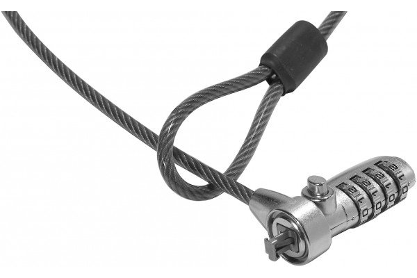 Antivol PC portable cordon acier avec serrure code 4 digits pour encoche K-Lock