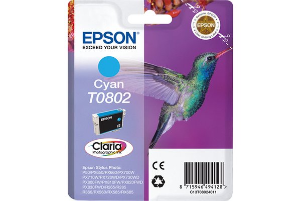 Cartouche EPSON C13T08024011 Série COLIBRI - Cyan