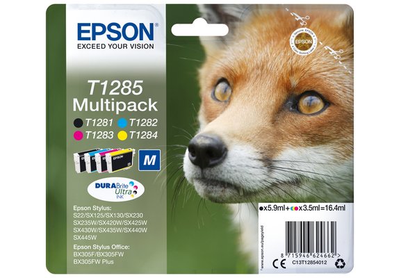 Cartouche EPSON C13T12854012 T1285 - Noir + 3 couleurs