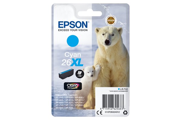 Cartouche EPSON C13T26324012 26XL - Cyan