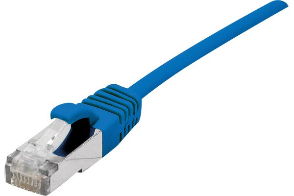Cordon RJ45 catégorie 6A S/FTP LSOH Ultra Fin bleu - 10 m