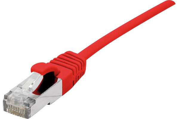 Cordon RJ45 catégorie 6A S/FTP LSOH Ultra Fin rouge - 5 m
