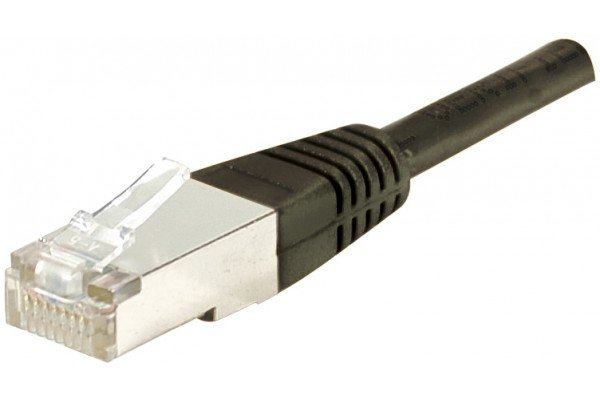 Cordon RJ45 catégorie 6A S/FTP noir - 7,5 m