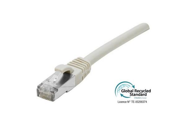 Cordon RJ45 certifié GRS CAT 6 F/UTP snagless gris - 1 m