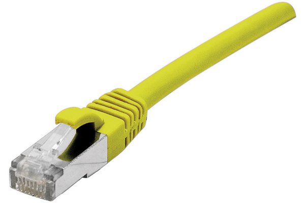 Cordon RJ45 certifié GRS CAT 6 F/UTP snagless jaune - 0,15 m
