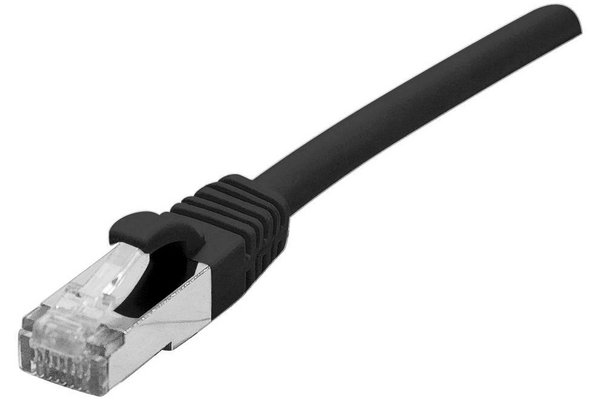 Cordon RJ45 certifié GRS CAT 6 F/UTP snagless noir - 0,15 m