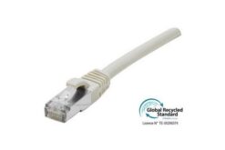 Cordon RJ45 certifié GRS CAT 6A S/FTP TPE snagless gris - 2 m