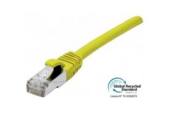 Cordon RJ45 certifié GRS CAT 6A S/FTP TPE snagless jaune - 0,5 m