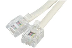 Cordon téléphonique RJ11 / RJ11 ivoire - 15 m