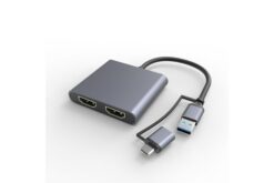 DEXLAN Double écran HDMI en carte externe sur USB 3.0 + Adaptateur.USB-C