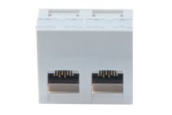 DEXLAN Plastron 45X45 incline 30° 2 ports RJ45 CAT 6A STP