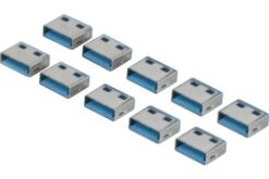 Lot de 10 bouchon-cadenas USB type A Codage bleu
