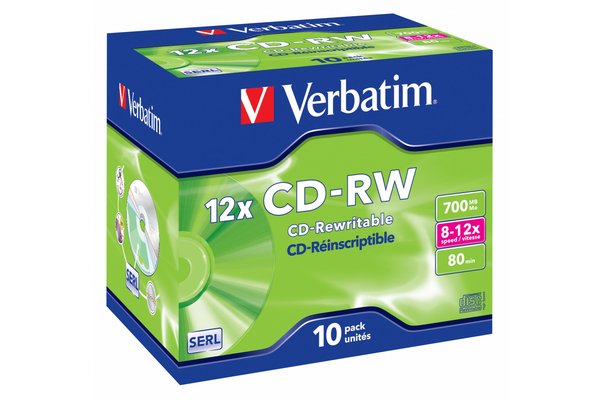 Pack de 10 cd-rw 4x-10x 700MO verbatim