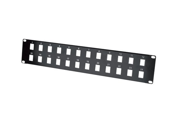 Panneau de brassage 19" 2U 24 ports UTP keystone
