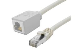 Rallonge cordon RJ45 catégorie 6A S/FTP LS0H snagless gris - 10 m