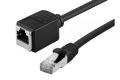 Rallonge cordon RJ45 catégorie 6A S/FTP LS0H snagless noir - 2 m