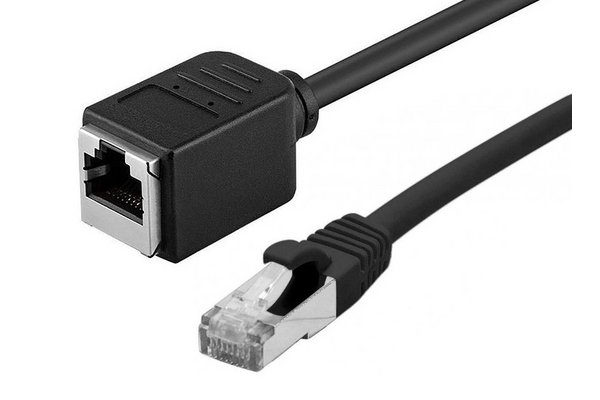 Rallonge cordon RJ45 catégorie 6A S/FTP LS0H snagless noir - 2 m