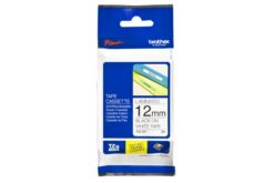 Ruban laminé standard BROTHER Noir/Blanc 12mm - TZE-231