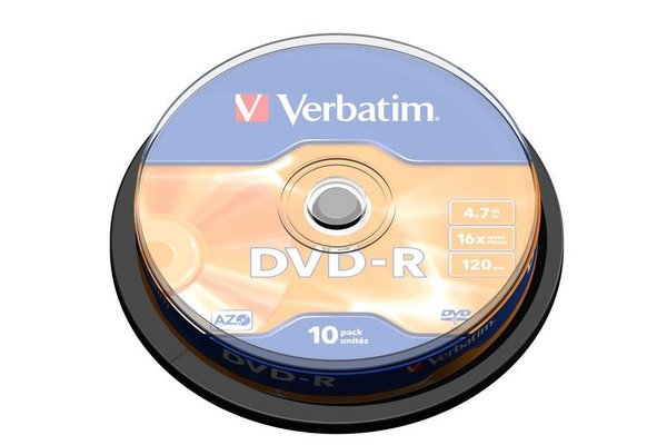 SPINDLE DE 10 DVD-R 16x 4,7GB VERBATIM