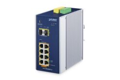 Switch.Indus IP30 L2+ 8x100/1000TX PoE+,2xSFP(-40°+75°) USB