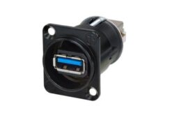 Traversée USB3 A/B serie D noire