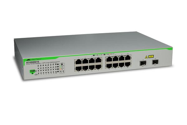AT-GS950/16 - Switch WebSmart Gigabit 16 1000Base-TX dont 2 Combo RJ45/SFP