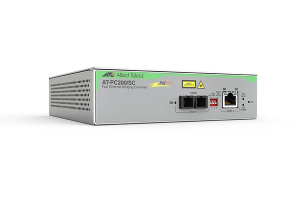 AT-PC200/SC - Conv. média Fast Ethernet PoE+ vers 100Base-FX, format boîtier