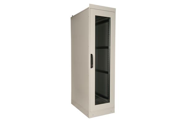 Baie IP55 600x800 porte avant verre, porte arrière métal, 4 montants, 33U, gris