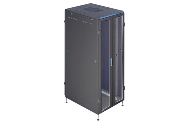 Baie Progress 800x1000 double vantaux perforés av./ar., 4 mont., 42U, noir