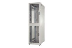 Baie colocation 600x1200, portes av./ar. perforées, 2 compartiments, 42U, noir