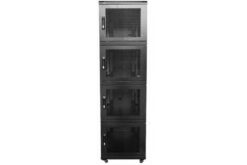 Baie colocation 800x1200, portes av./ar. perforées, 4 compartiments, 45U, noir