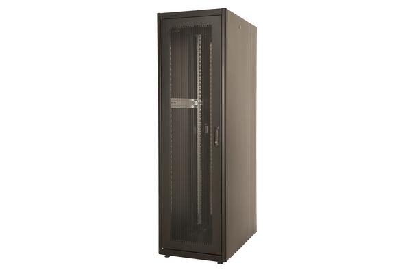 Baie pro 600x1000, portes av./ar. perforées, 4 mont. - MONTÉE, 26U, noir