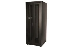 Baie pro 800x800 double vantaux perforés av./ar., 4 mont. - MONTÉE, 42U, noir