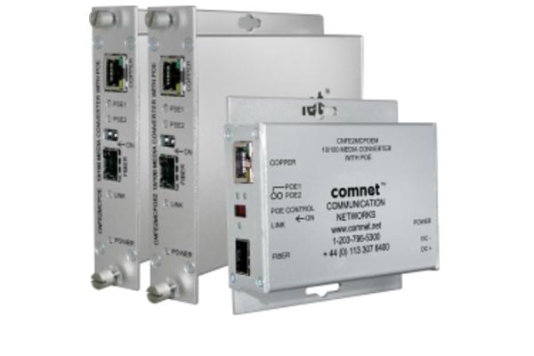 CNFE2MCPOE - Conv. média Fast Ethernet indus. 10/100Base-TX PoE+ vers SFP