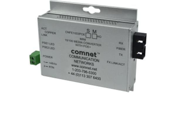 CNFESFPMCPOE30 - Conv. média Fast Ethernet indus. 10/100Base-TX PoE+ vers SFP