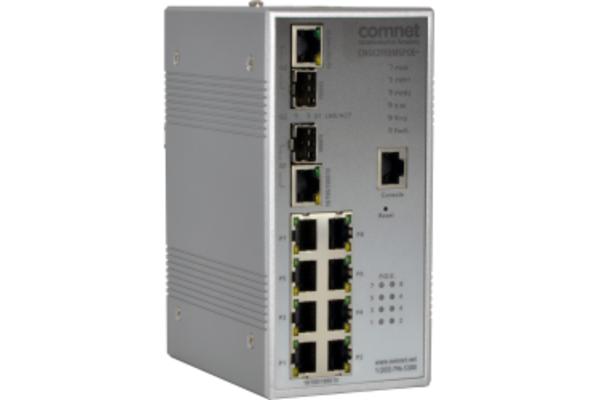 CNGE2FE8MSPOE+ - Switch indus. manag. L2 8 FE PoE+ et 2 Combo 1000Base-TX/SFP
