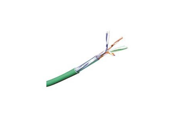 Câble F/UTP Cat6A LSZH 4 paires, par 1000 m, vert