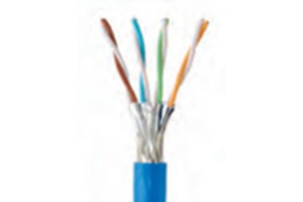 Câble U/FTP Cat6A LSZH, 2x4 paires, par 500 m, bleu