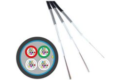 Câble int/ext MM LT, 250 µm str. libre tubée, armé acier, LSZH, 24 FO, OM3, noir