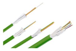 Câble mini-breakout int/ext MM 900 µm, serrée, LSZH, 24 FO, OM4, vert