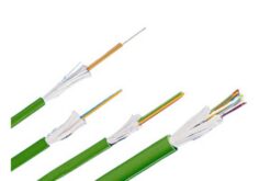 Câble mini-breakout int/ext MM 900 µm, serrée, protection verre, 6 FO, OM3, vert