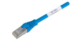 Cordon RJ45 S/FTP Cat6A LSZH bleu avec étiquettes, 10 m