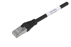 Cordon RJ45 S/FTP Cat6A LSZH noir avec étiquettes, 3 m