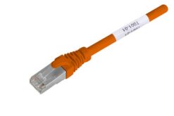 Cordon RJ45 S/FTP Cat6A LSZH orange avec étiquettes, 3 m