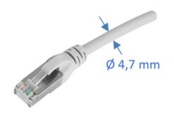 Cordon RJ45 U/FTP Cat6A SLIM LSZH, 7 m, gris
