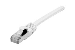 Cordon RJ45 certifié GRS CAT 6A S/FTP TPE snagless blanc - 2 m